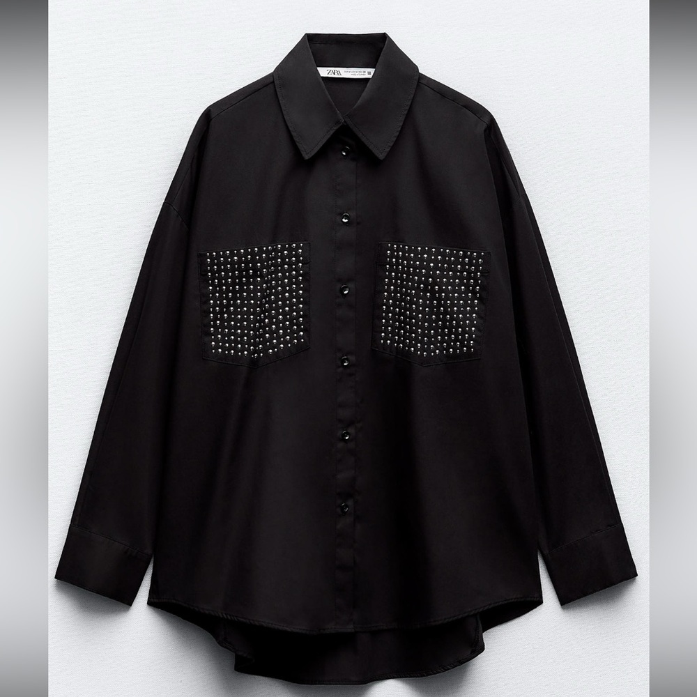 Black Studded Womens Shirt